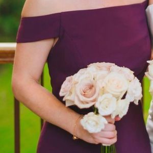 Dessy Off the Shoulder Criss Cross Back Trumpet Gown